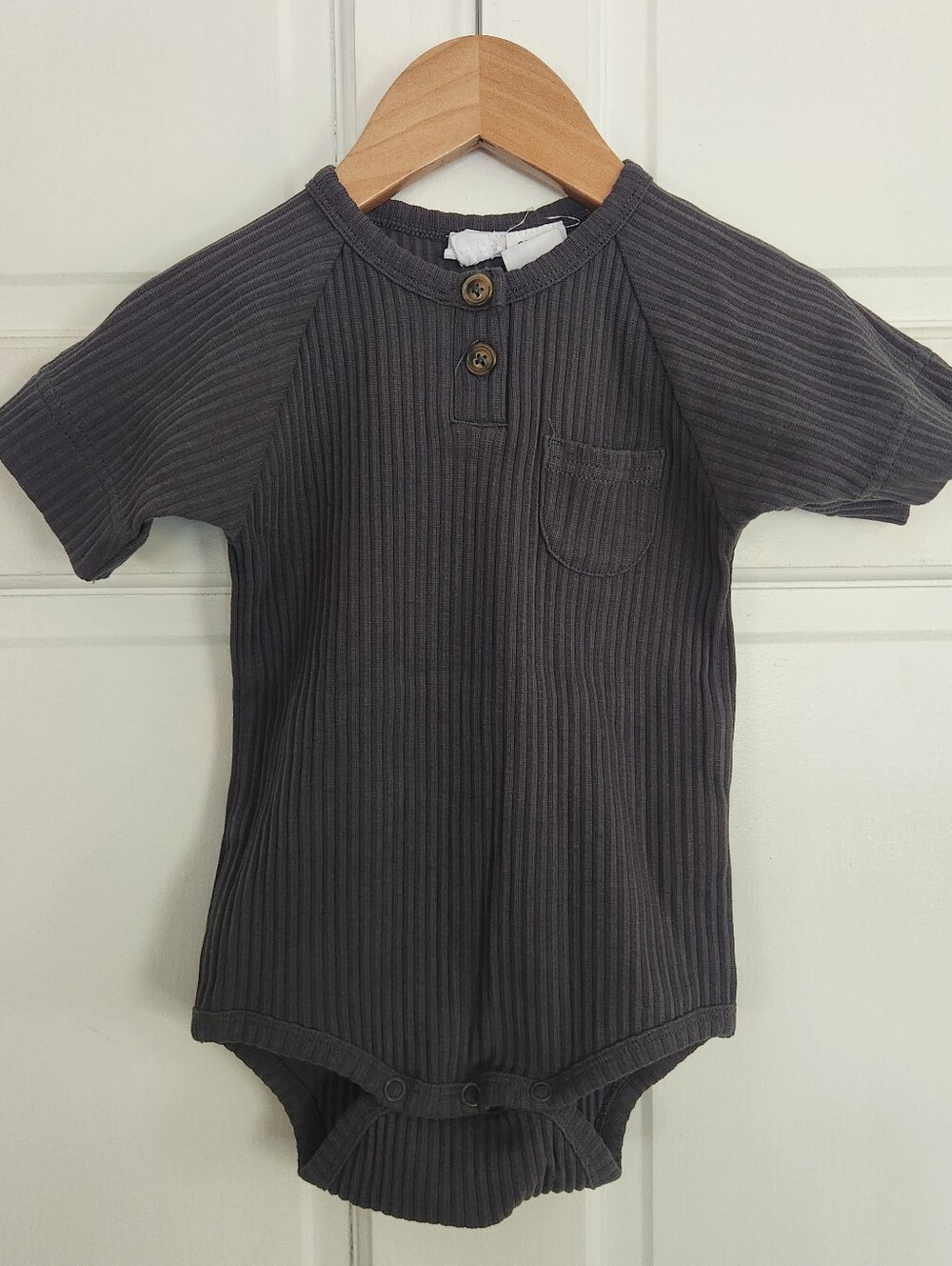 Jamie Kay Gray Ribbed Onesie